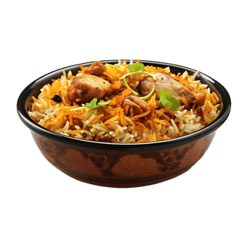AI generated Biryani in a Plate on Transparent background - Ai Generated png