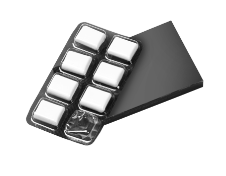 Black Blister with chewing gums png