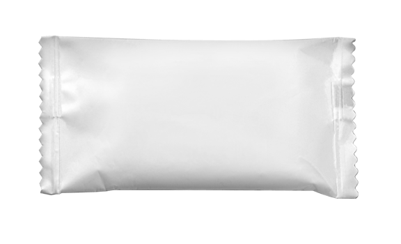Top view of an empty plastic snack bag png