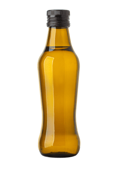Small glass bottle with olive oil png