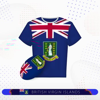British Virgin Islands rugby jersey with rugby ball of British Virgin Islands on abstract sport background. vector