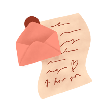 Pink love letter for winter season png