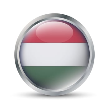 Hungary Flag 3D Badge Illustration vector