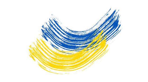 Ukrainian national flag in grunge style vector