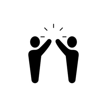 high five concept line icon. Simple element illustration. high five concept outline symbol design. vector