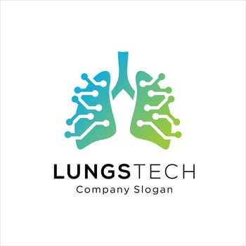Human lungs logo designs template, lungs technology logo design vector, respiratory system logo design vector