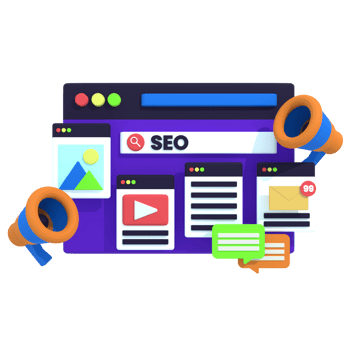 3D Illustration of SEO Marketing png