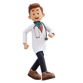 3D Doctor Character Walking with Confident. Suitable for Medical content png