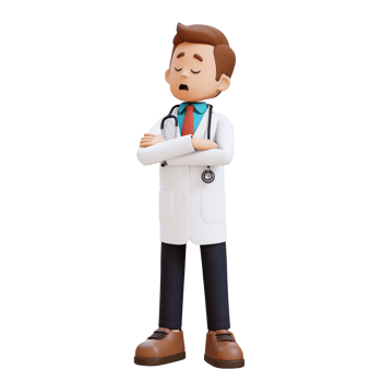 3D Doctor Character in Denial or Dissatisfaction Pose. Suitable for Medical content png