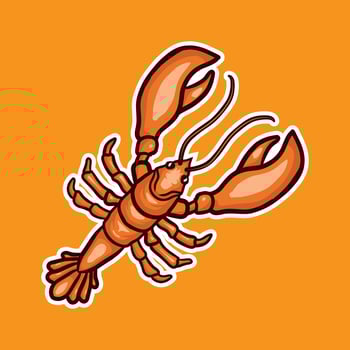 Lobster mascot vector Illustration with background