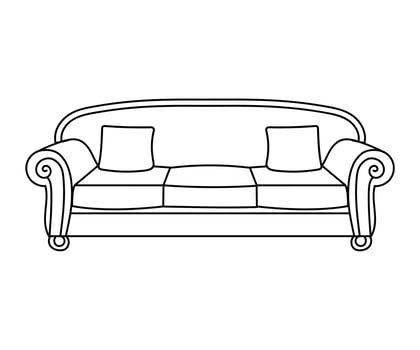 Sofa line Icons. Furniture design. Collection of sofa illustration. Modern furniture set isolated on white background. vector