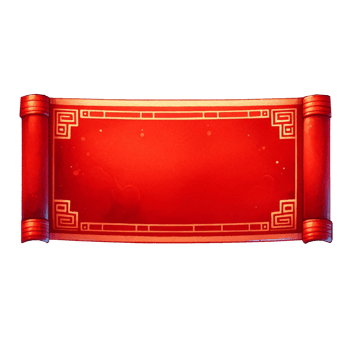 AI generated Chinese red scroll clipart watercolor .AI Generate png