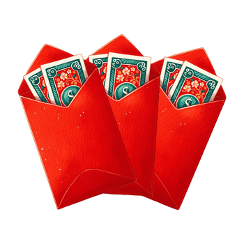 AI generated Chinese red pocket clipart watercolor .AI Generate png