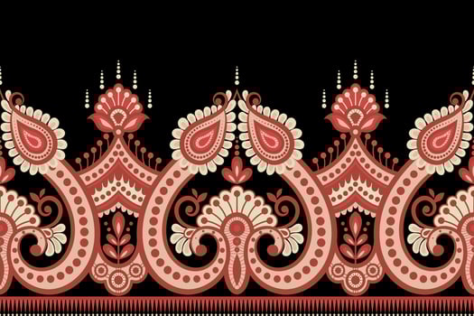 floral seamless background Geometric ethnic oriental ikat seamless pattern traditional Design for background,carpet,wallpaper,clothing,wrapping,Batik,fabric,Vector illustration embroidery style. vector