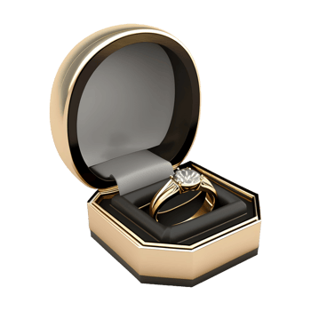 AI generated Couple Engagement Ring in a Box on Transparent background - Ai Generated png