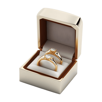 AI generated Couple Engagement Ring in a Box on Transparent background - Ai Generated png
