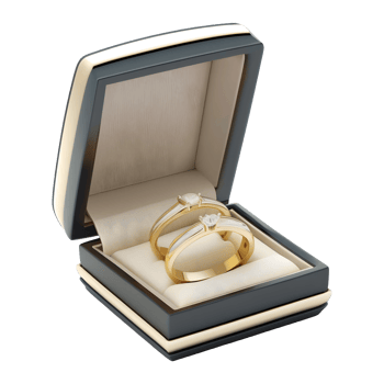 AI generated Couple Engagement Ring in a Box on Transparent background - Ai Generated png