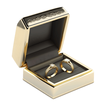 AI generated Couple Engagement Ring in a Box on Transparent background - Ai Generated png