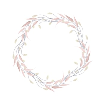 Vector floral frame wreath on white background
