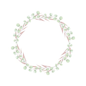 Vector floral frame wreath on white background