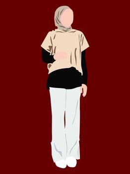 Attractive girl in hijab vector