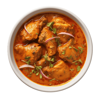 AI generated Indian chicken curry in bowl isolated on transparent background png