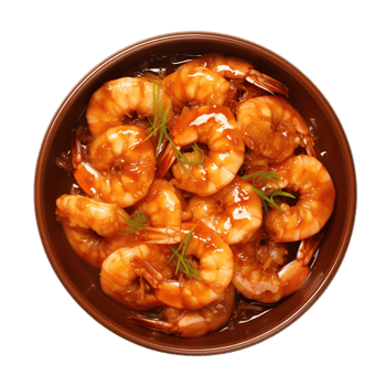 AI generated Bowl of delicious shrimps on transparent background png