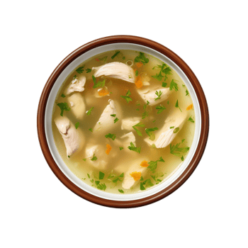AI generated Bowl of chicken soup on transparent background png