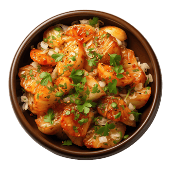 AI generated Bowl of rice noodles with kimchi isolated on transparent background png