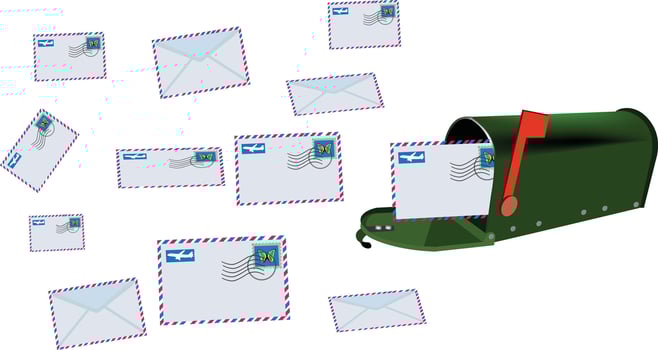 letterbox with mail vector