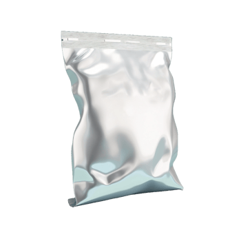 AI generated a silver foil pouch on a transparent background png