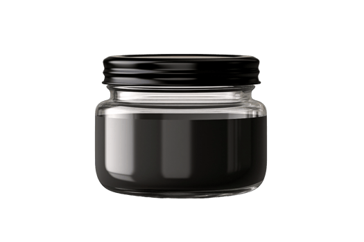 AI generated a glass jar with black liquid on a transparent background png