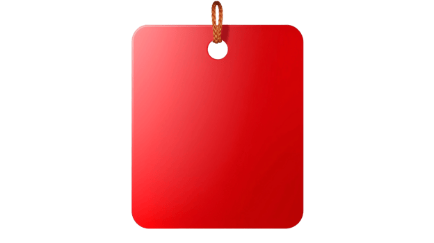 AI generated red price tag on a transparent background png