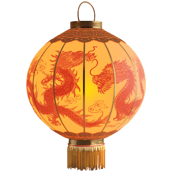 AI generated Chinese new year lantern with dragon motif, 3d design. Suitable for design elements, Chinese new year png