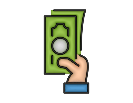 a 3d Cash Money And Hand on a transparent background png