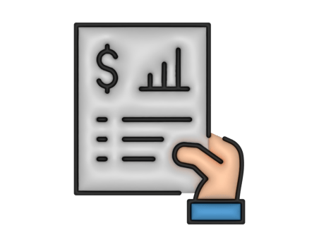 a 3d Financial Report And Hand on a transparent background png