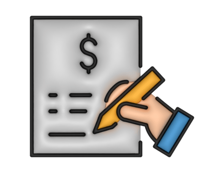 a 3d Contract And Hand on a transparent background png