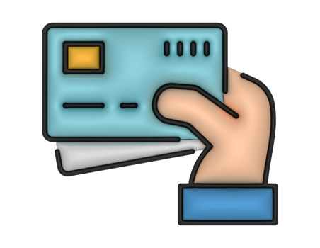a 3d Payment Method And Hand on a transparent background png