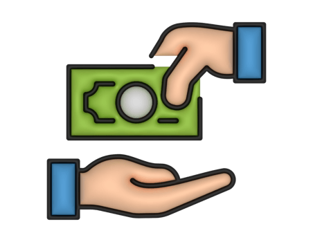 a 3d Paying Money And Hand on a transparent background png