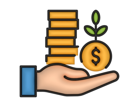 a 3d Investment And Hand on a transparent background png