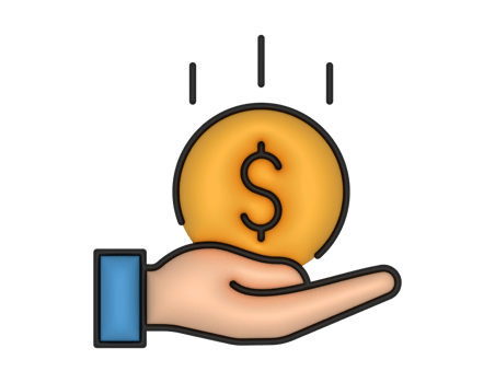 a 3d Save Money And Hand on a transparent background png