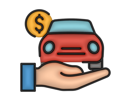 a 3d Car Loan And Hand on a transparent background png