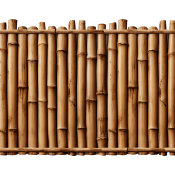 AI generated Bamboo fances isolated on transparent background png