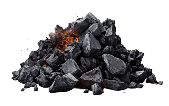 AI generated Black Coals on Transparent background png