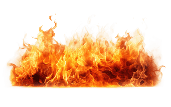 AI generated Burning Fire Flames on Transparent background png