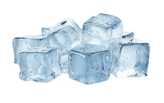 AI generated Shimmering Ice Cubes on Transparent background png