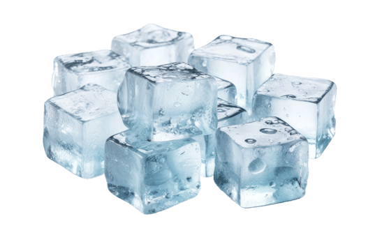 AI generated Sparkling Ice Cubes on Transparent background png