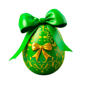 AI generated Decorative Colorful Easter egg with ribbon bow on transparent background png