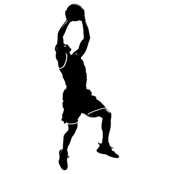 AI generated Silhouette basketball player full body black color png