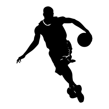 AI generated Silhouette basketball player full body black color png